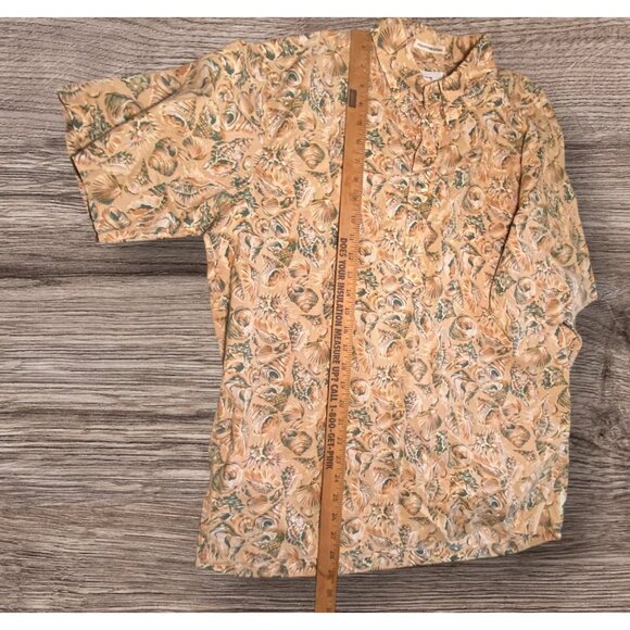 Reyn Spooner Hawaiian Henley Shirt Egyptian Cotton Shell Print Resort Vacation - Picture 5 of 6